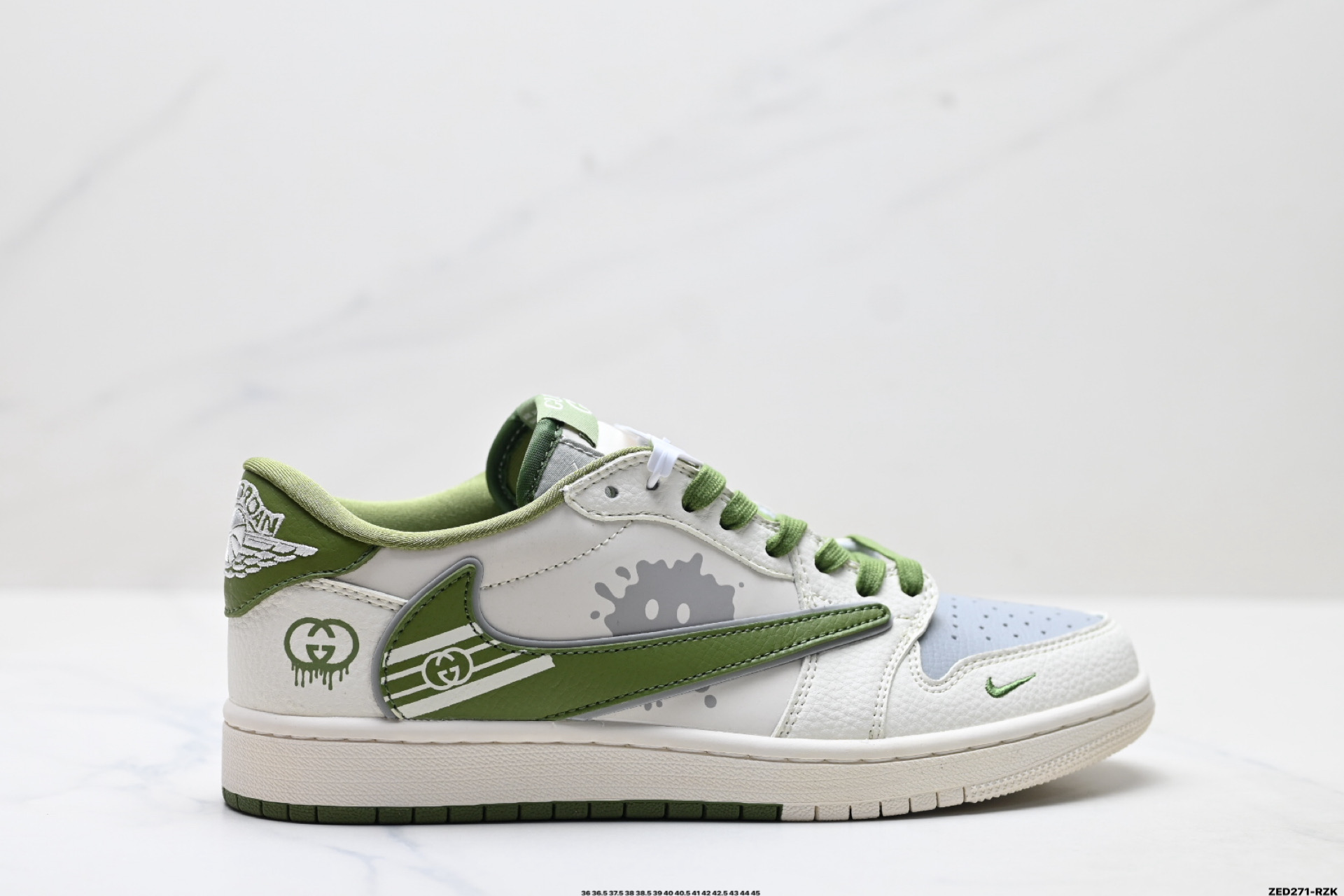 Nike Air Jordan 1 x Travis Scott AJ1倒勾 乔一倒钩 ‘DIY’定制 耐克 低帮文化篮球鞋 XD0798-307