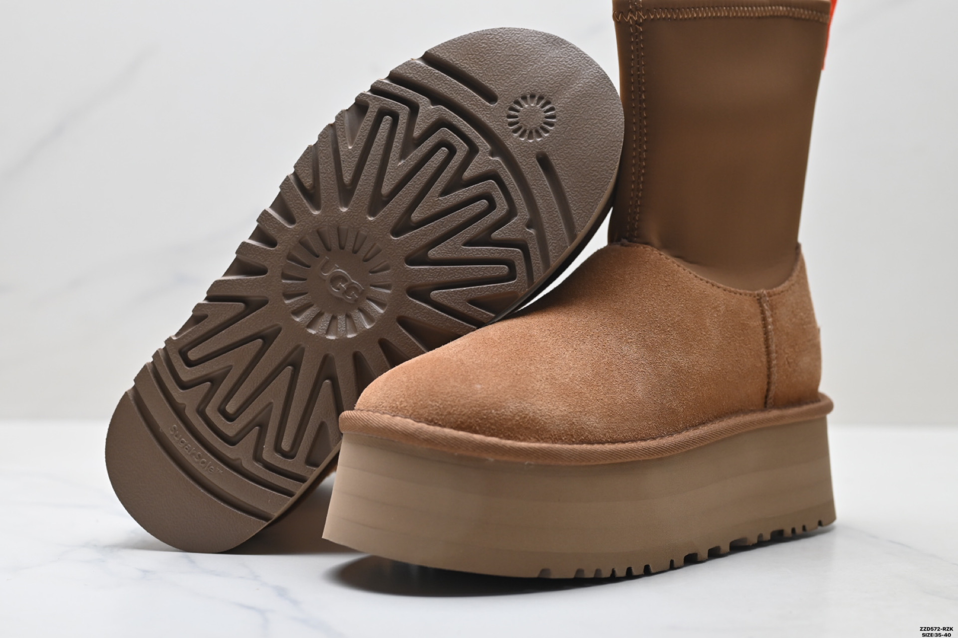 260 UGG厚底增高桑波村雪地靴女皮毛一体高靴2024新款冬季加绒加厚底保暖面包棉鞋