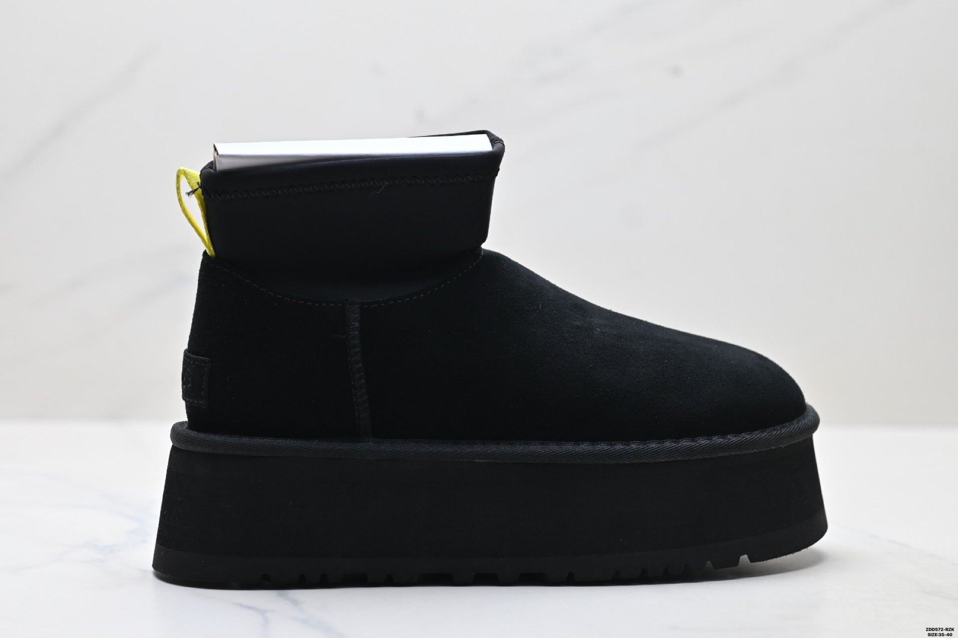 UGG Botas Cortas de Plataforma en Ante Negro para Mujer, Cálidas y Cómodas