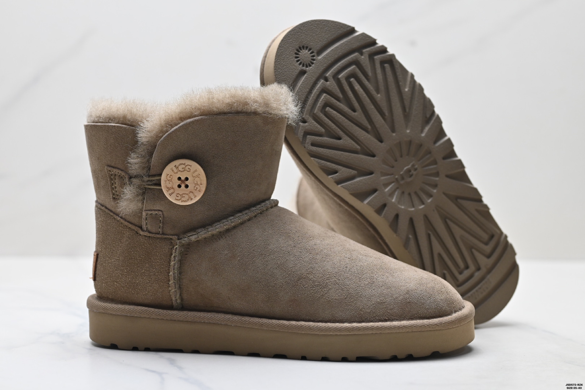 220 UGG MINI BAILEY BUTTON II 秋冬欧美风经典纽扣短筒平底套筒短靴雪地靴女靴 1016422