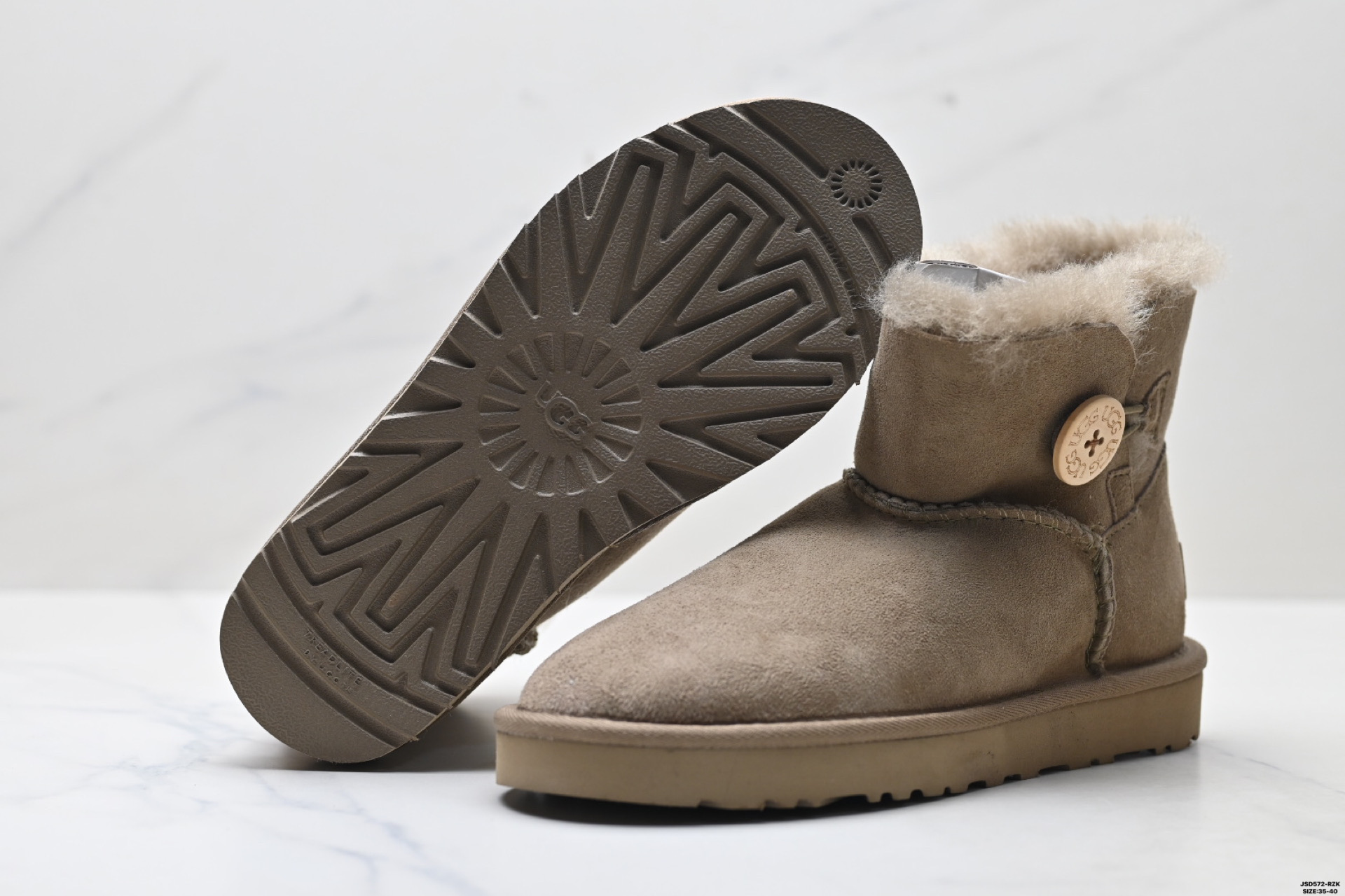 220 UGG MINI BAILEY BUTTON II 秋冬欧美风经典纽扣短筒平底套筒短靴雪地靴女靴 1016422