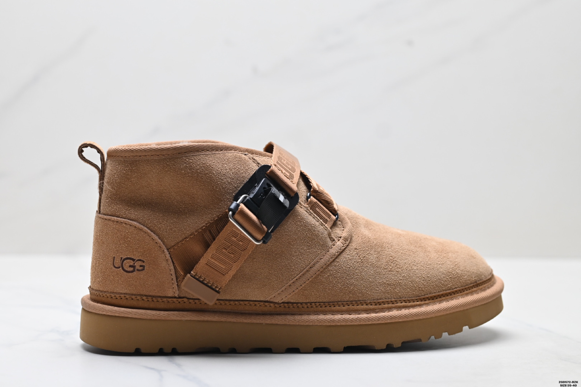 300 UGG牛反绒 保暖防滑纽姆搭扣款加绒 及踝 雪地靴