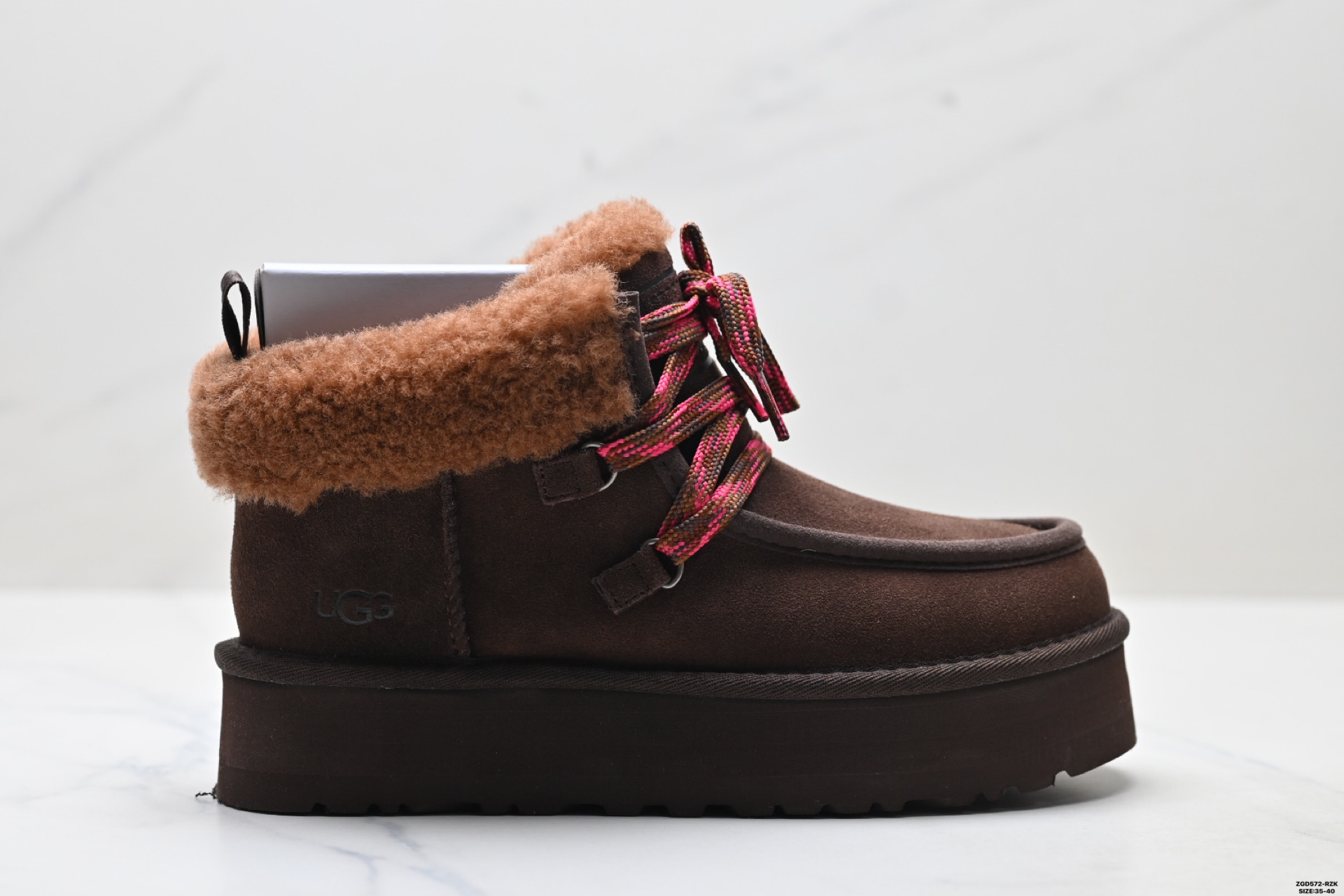 UGG Funkarra Botines de Plataforma con Cordones para Mujer – Marrón