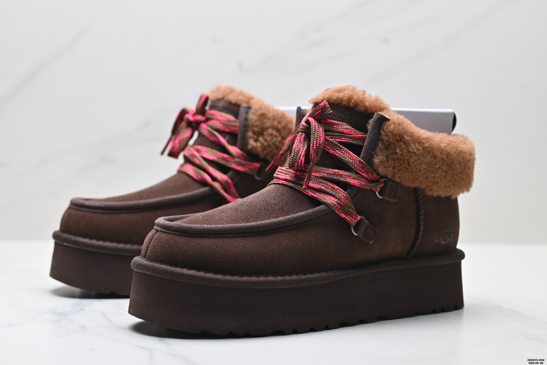 UGG Funkarra Botines de Plataforma con Cordones para Mujer - Marrón 5 i1758644441348 8955 0 3