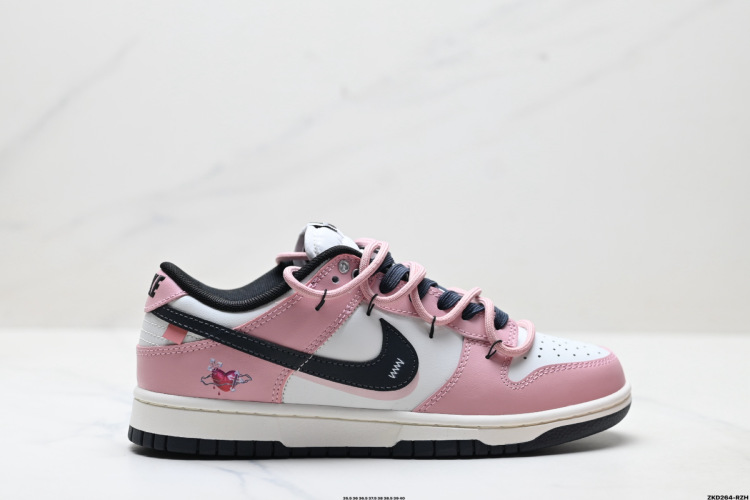 Nike Dunk Low Retro 'DIY' Custom Casual Sneakers - Pink/White, PB0510-055 1 Nike Dunk Low Retro ‘DIY’ Custom Casual Sneakers – Pink/White, PB0510-055