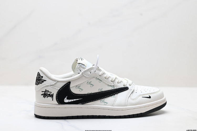 Nike Air Jordan 1 x Travis Scott Custom Low Top White Sneakers 1 Nike Air Jordan 1 x Travis Scott Custom Low Top White Sneakers