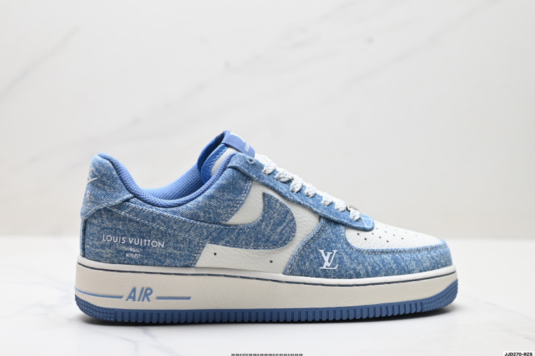 Nike Air Force 1 '07 x Louis Vuitton Blue Denim Low-Top Sneakers 1 Nike Air Force 1 ’07 x Louis Vuitton Blue Denim Low-Top Sneakers