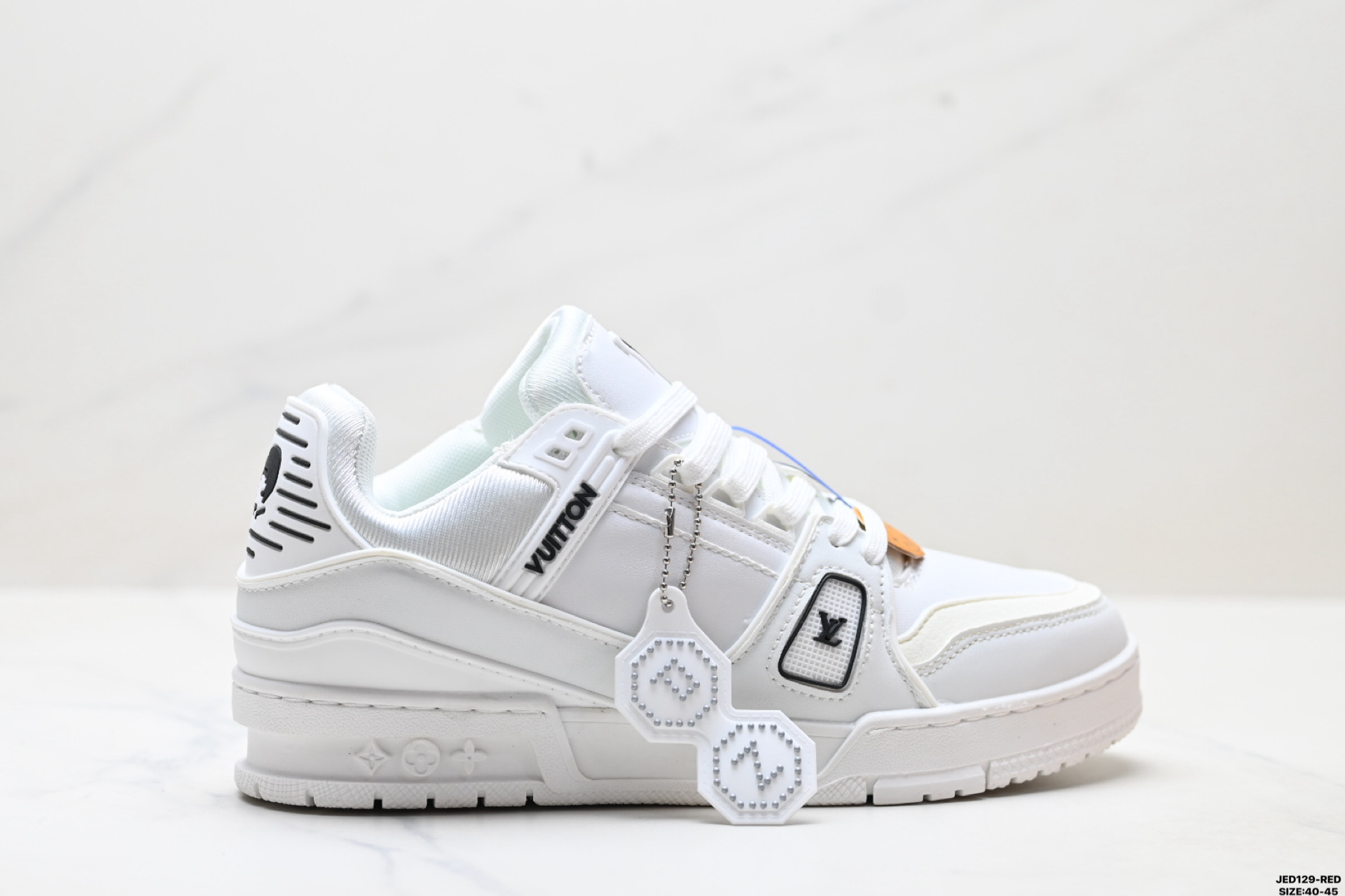 真标✅Louis Vuitton Trainer Sneaker Low 全新 LV 路易威登 休闲运动文化百搭板鞋 ID:JED129-RED