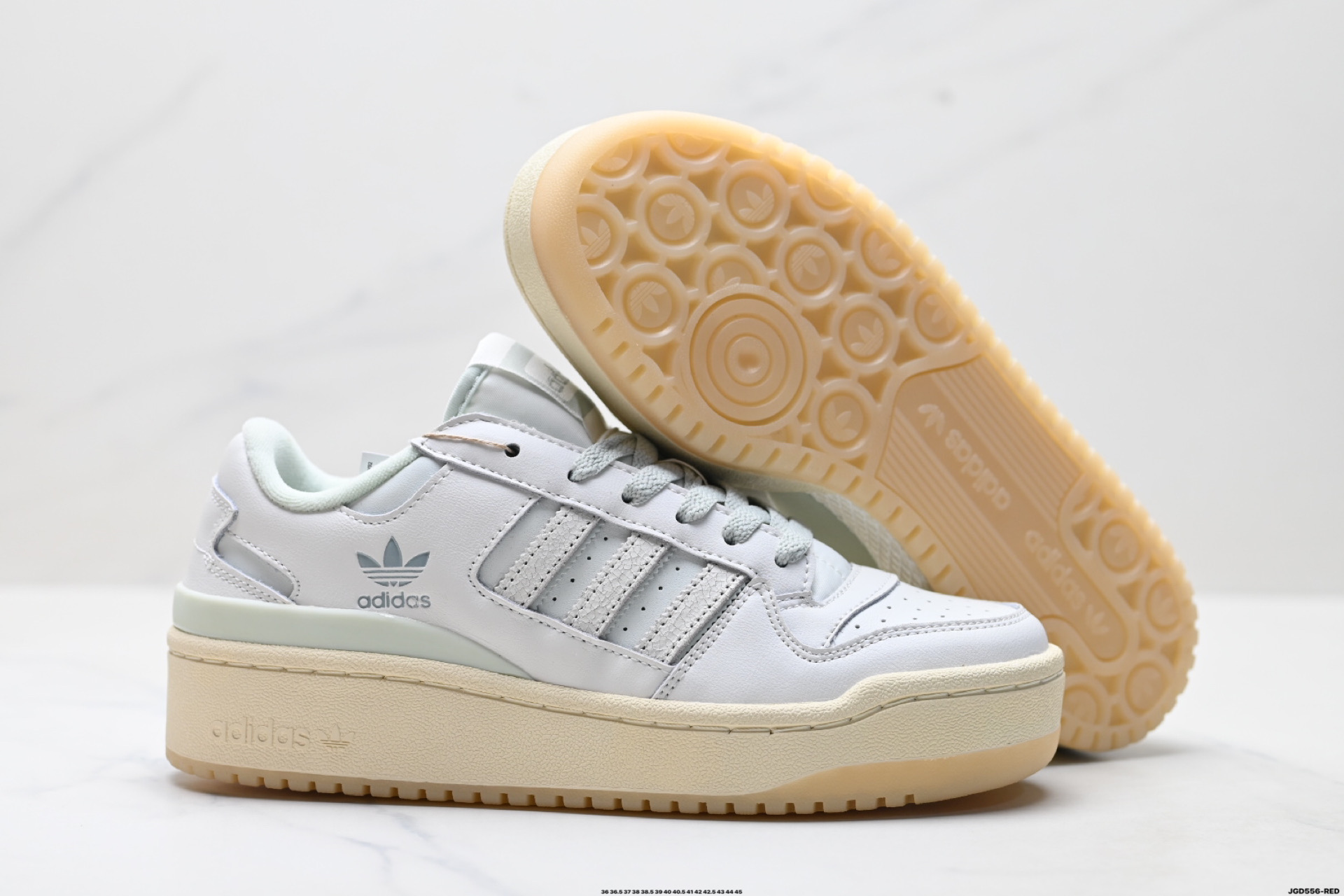 190 Adidas Forum LOW CL三叶草低邦 经典魔术贴复古板鞋 男女潮流头层皮休闲鞋 IG3973