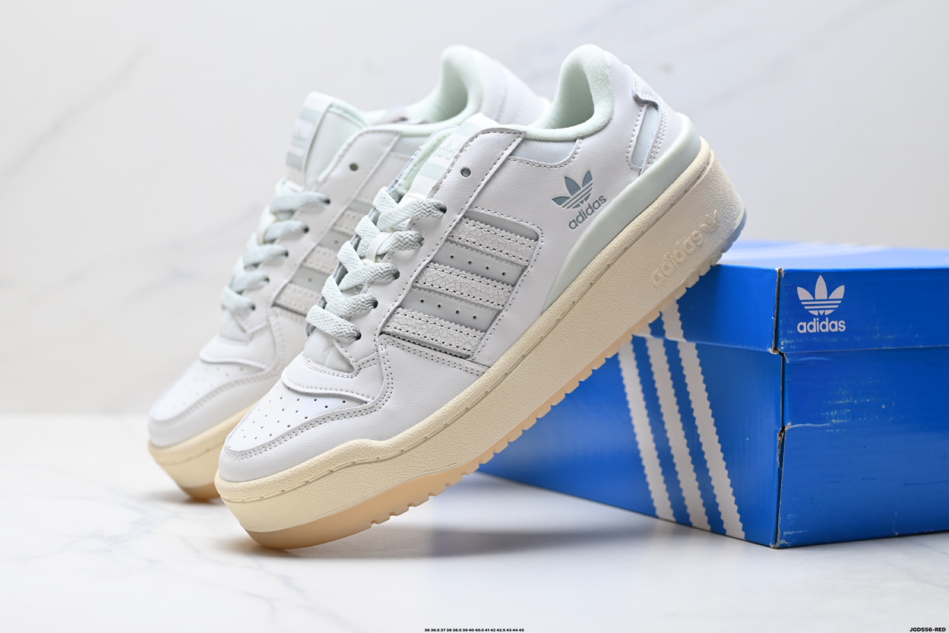 190 Adidas Forum LOW CL三叶草低邦 经典魔术贴复古板鞋 男女潮流头层皮休闲鞋 IG3973