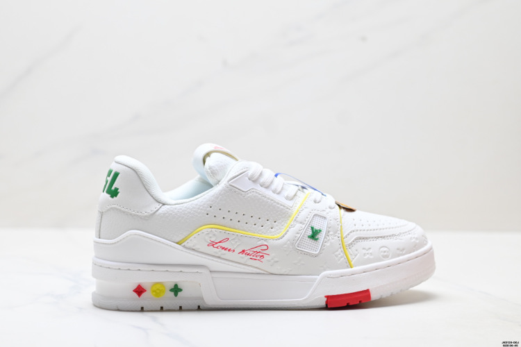 Louis Vuitton Trainer Sneaker Low White Leather Casual Shoes Size 36-45 1 Louis Vuitton Trainer Sneaker Low White Leather Casual Shoes Size 36-45