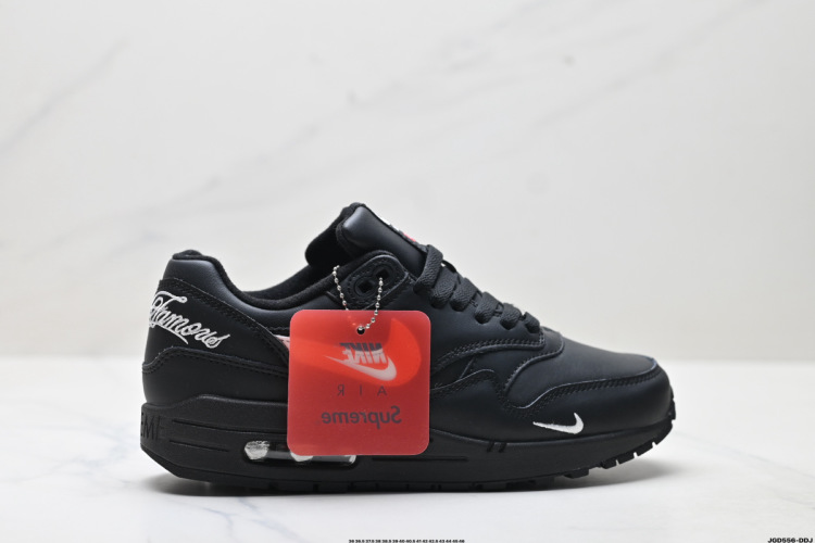 Nike Air Max 1 'Supreme Famous' Black Leather Cushioned Sneakers 1 Nike Air Max 1 ‘Supreme Famous’ Black Leather Cushioned Sneakers