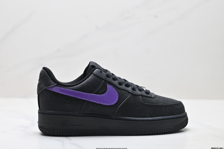 Nike AIR FORCE 1 '07 Black/Purple Low-Top Sneaker (CW2288-013) 1 Nike AIR FORCE 1 ’07 Black/Purple Low-Top Sneaker (CW2288-013)
