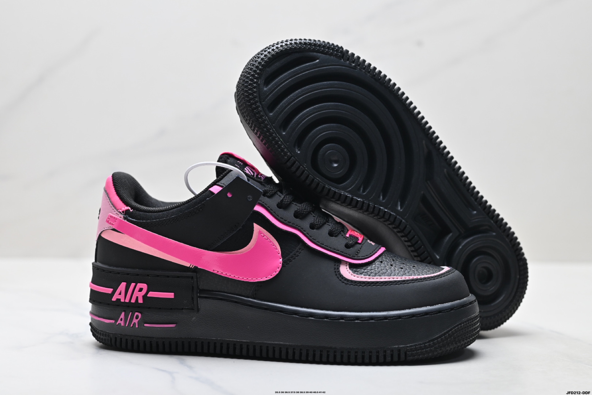 耐克NIKE WMNS Air Force 1 Shadow全新少女系解构主义设计 马卡龙空军一号轻量增高低帮百搭板鞋 CI0919-006