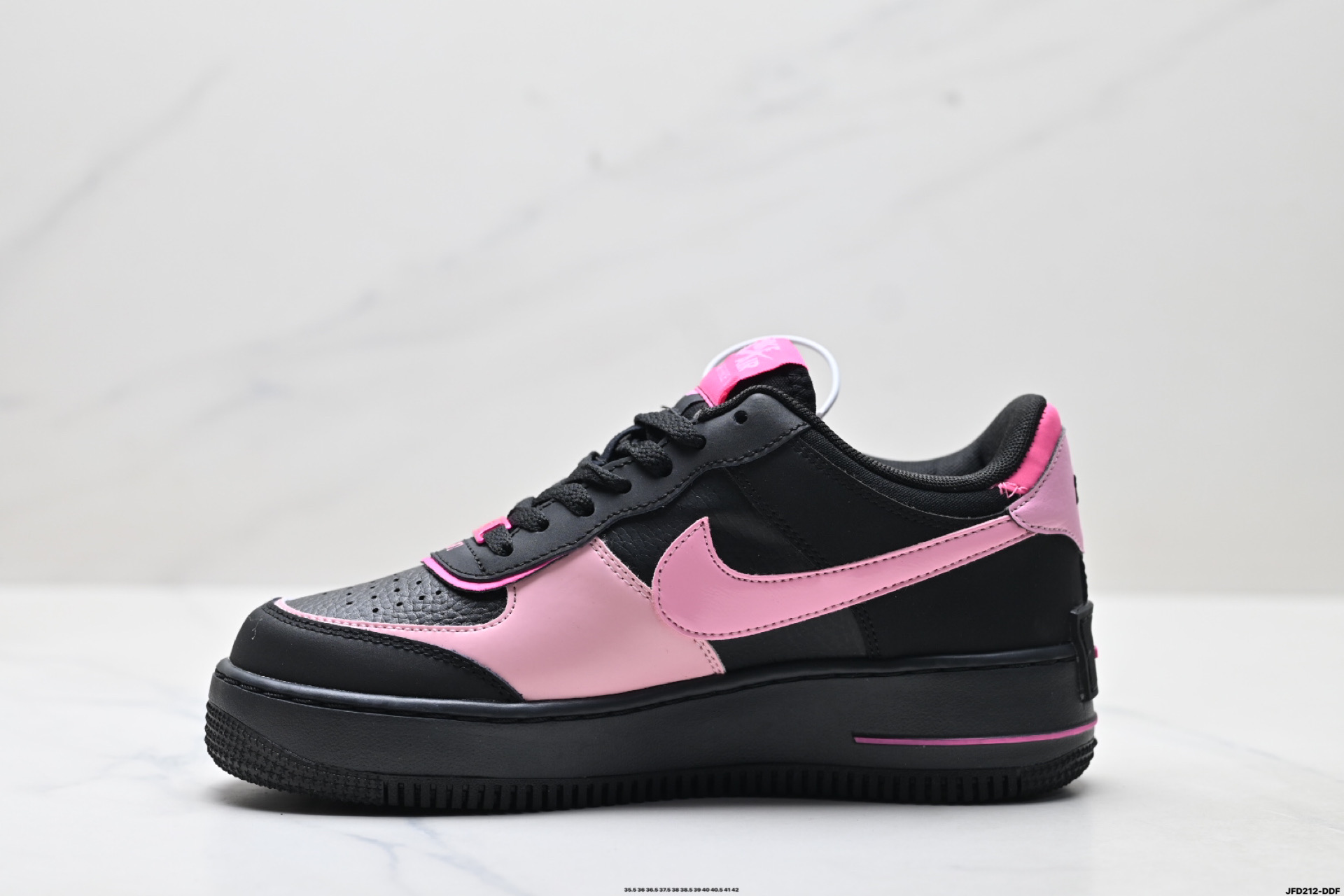 耐克NIKE WMNS Air Force 1 Shadow全新少女系解构主义设计 马卡龙空军一号轻量增高低帮百搭板鞋 CI0919-006