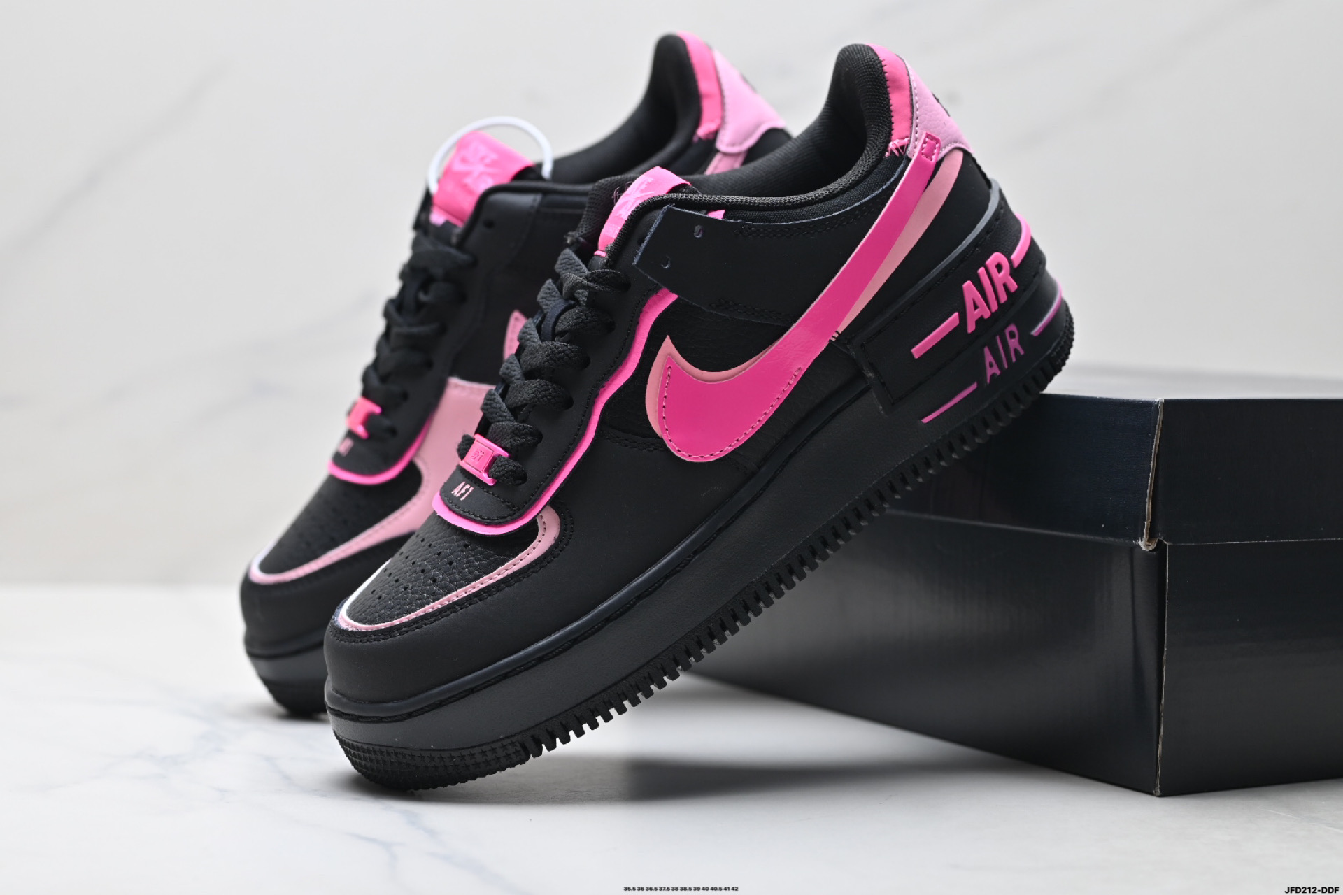耐克NIKE WMNS Air Force 1 Shadow全新少女系解构主义设计 马卡龙空军一号轻量增高低帮百搭板鞋 CI0919-006