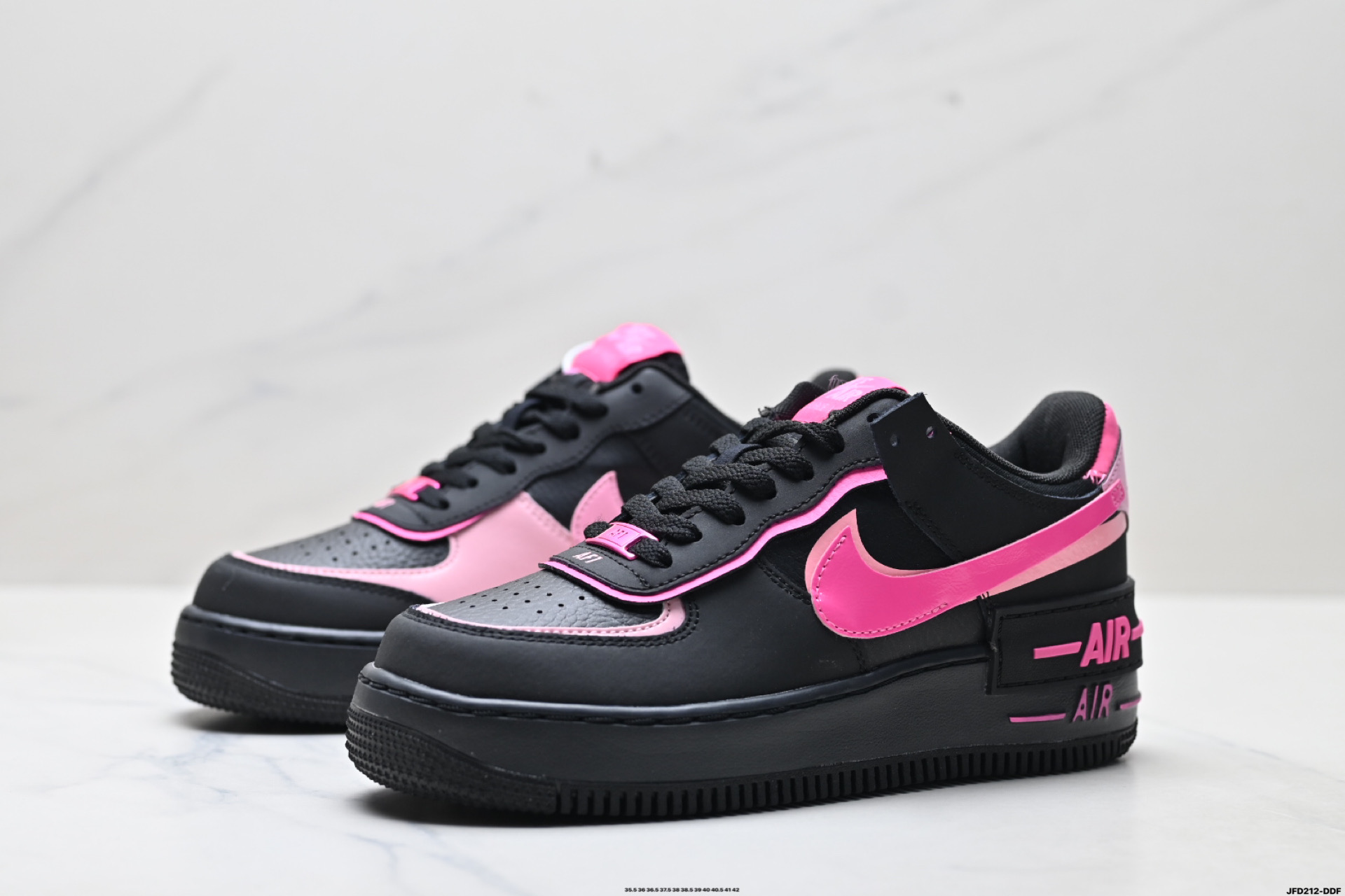 耐克NIKE WMNS Air Force 1 Shadow全新少女系解构主义设计 马卡龙空军一号轻量增高低帮百搭板鞋 CI0919-006