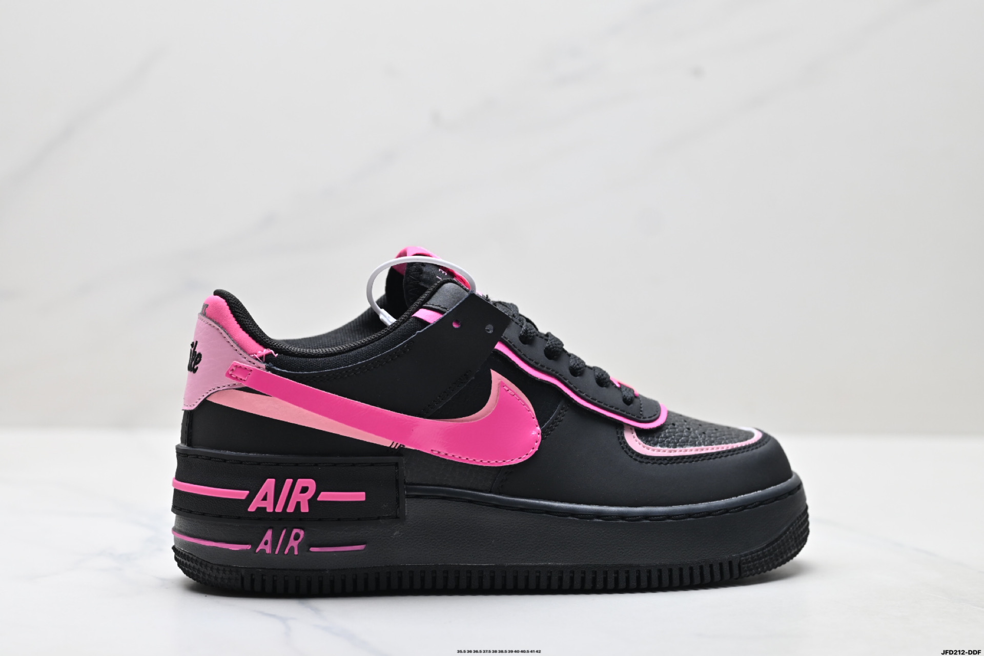 耐克NIKE WMNS Air Force 1 Shadow全新少女系解构主义设计 马卡龙空军一号轻量增高低帮百搭板鞋 CI0919-006