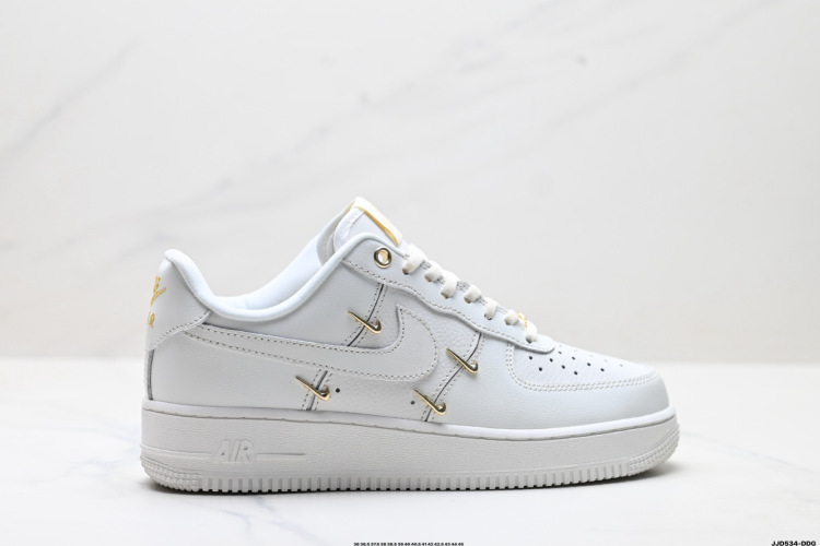 Nike Air Force 1 '07 Low Casual Shoes - IH4425-100 - White/Gold Accents 1 Nike Air Force 1 ’07 Low Casual Shoes – IH4425-100 – White/Gold Accents