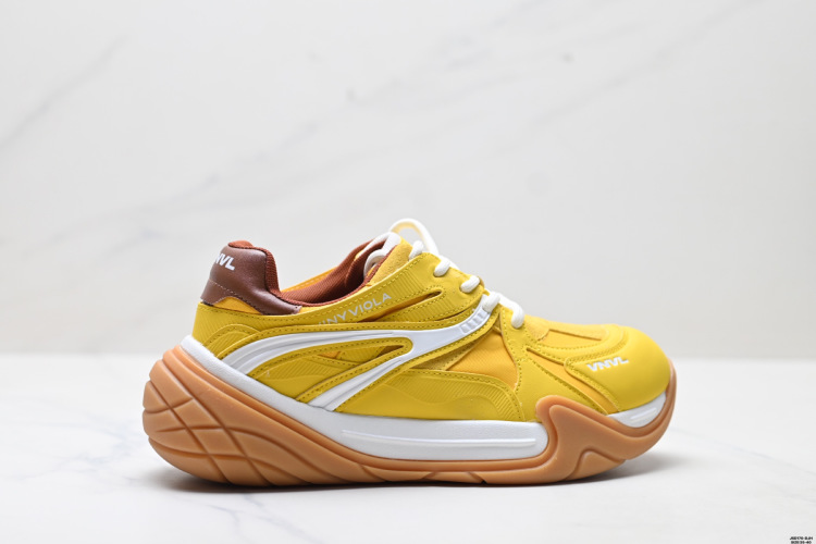 VINYVIOLA Designer Chunky Sneakers - Retro Style, Modern Comfort, Yellow, Size 35-40 1 VINYVIOLA Designer Chunky Sneakers – Retro Style, Modern Comfort, Yellow, Size 35-40