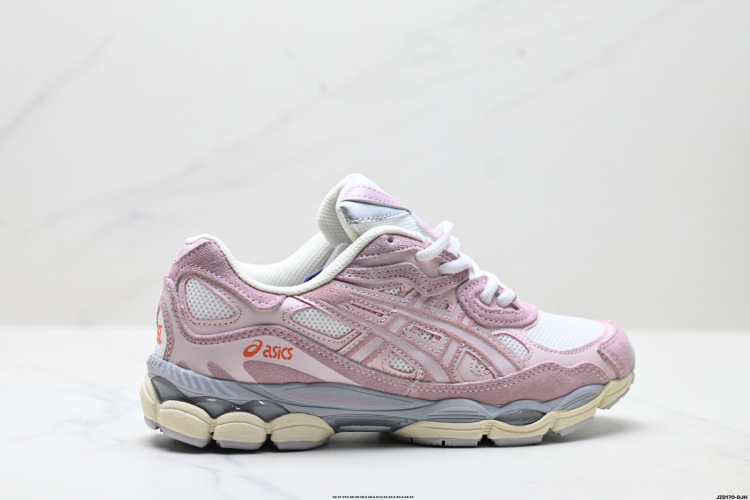 ASICS GEL-NYC: נעלי סניקרס רשת נושמות וסוליית AHAR+ עמידה - ורוד ולבן 1 ASICS GEL-NYC: נעלי סניקרס רשת נושמות וסוליית AHAR+ עמידה – ורוד ולבן