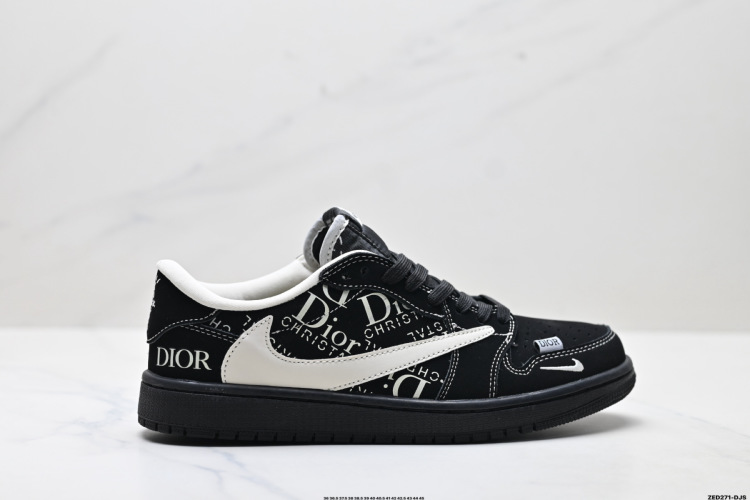 Dior x Nike Air Jordan 1 Low Custom Sneakers - Black/White, Limited Edition 1 Dior x Nike Air Jordan 1 Low Custom Sneakers – Black/White, Limited Edition
