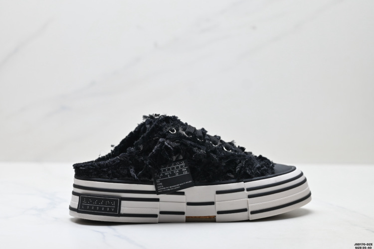 XVessel Essentials Swan's Glow Black Plush Sequin Platform Mule Sneakers 1 XVessel Essentials Swan’s Glow Black Plush Sequin Platform Mule Sneakers