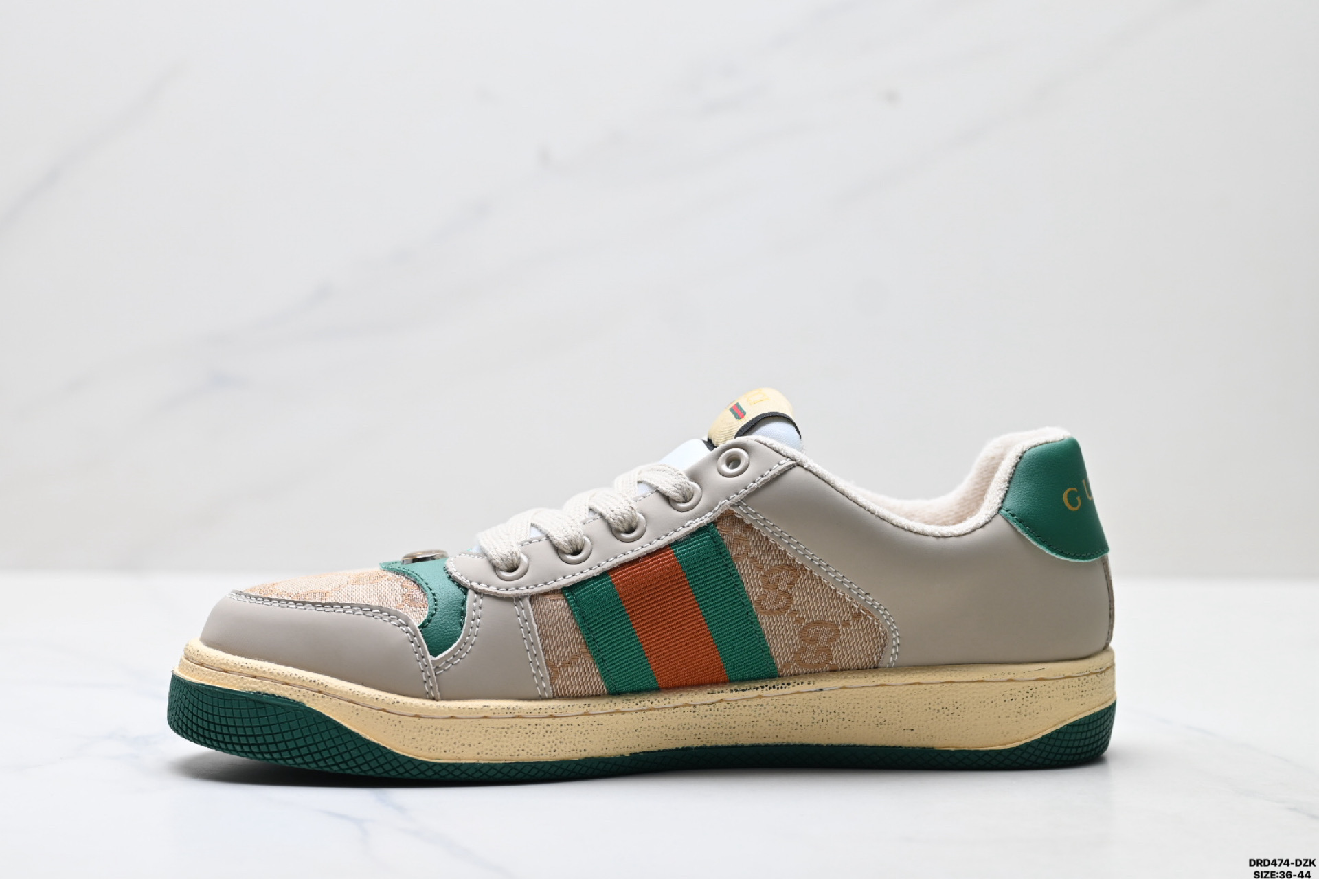 💰130
真标✅Gucci Distressed Screener sneaker 怀旧版 原版做旧 古驰小脏鞋系列   
尺码:36-44
ID:DRD474-DZK