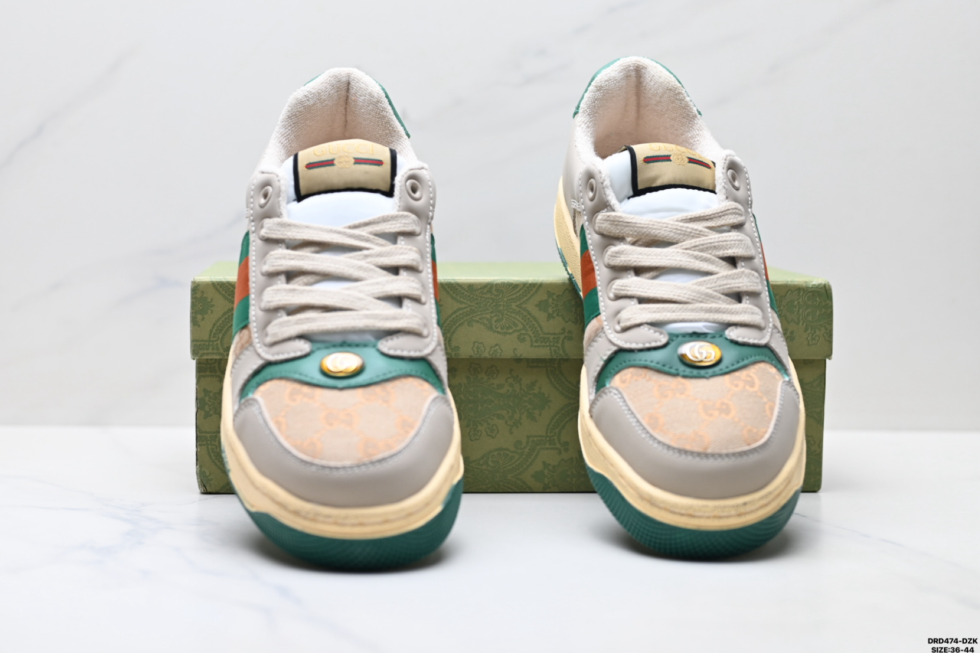 💰130
真标✅Gucci Distressed Screener sneaker 怀旧版 原版做旧 古驰小脏鞋系列   
尺码:36-44
ID:DRD474-DZK