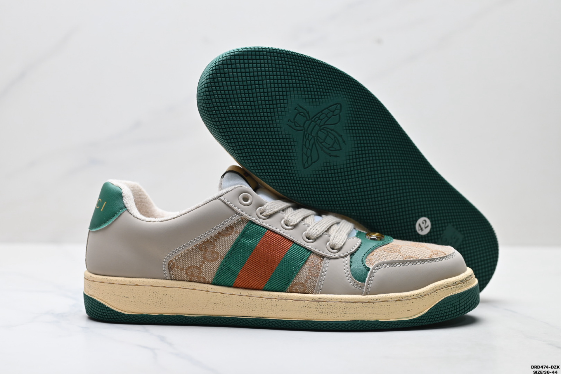 💰130
真标✅Gucci Distressed Screener sneaker 怀旧版 原版做旧 古驰小脏鞋系列   
尺码:36-44
ID:DRD474-DZK