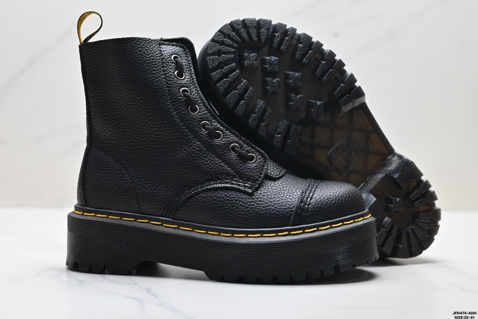 190 Dr.martens马丁 2970系列 皮革粒面 拉链 松糕高帮英伦骑士朋克复古机车厚底粗跟马丁靴