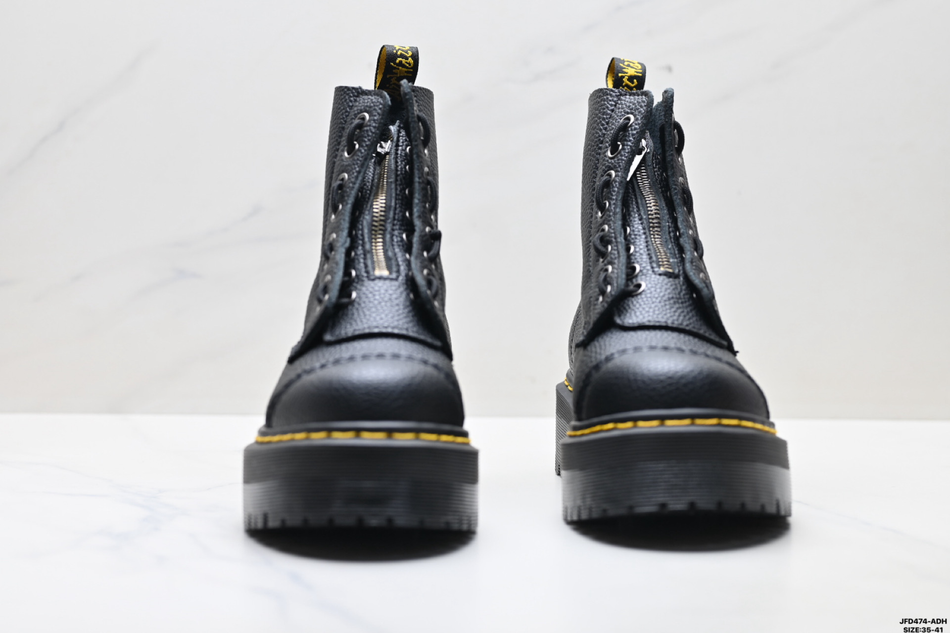 190 Dr.martens马丁 2970系列 皮革粒面 拉链 松糕高帮英伦骑士朋克复古机车厚底粗跟马丁靴