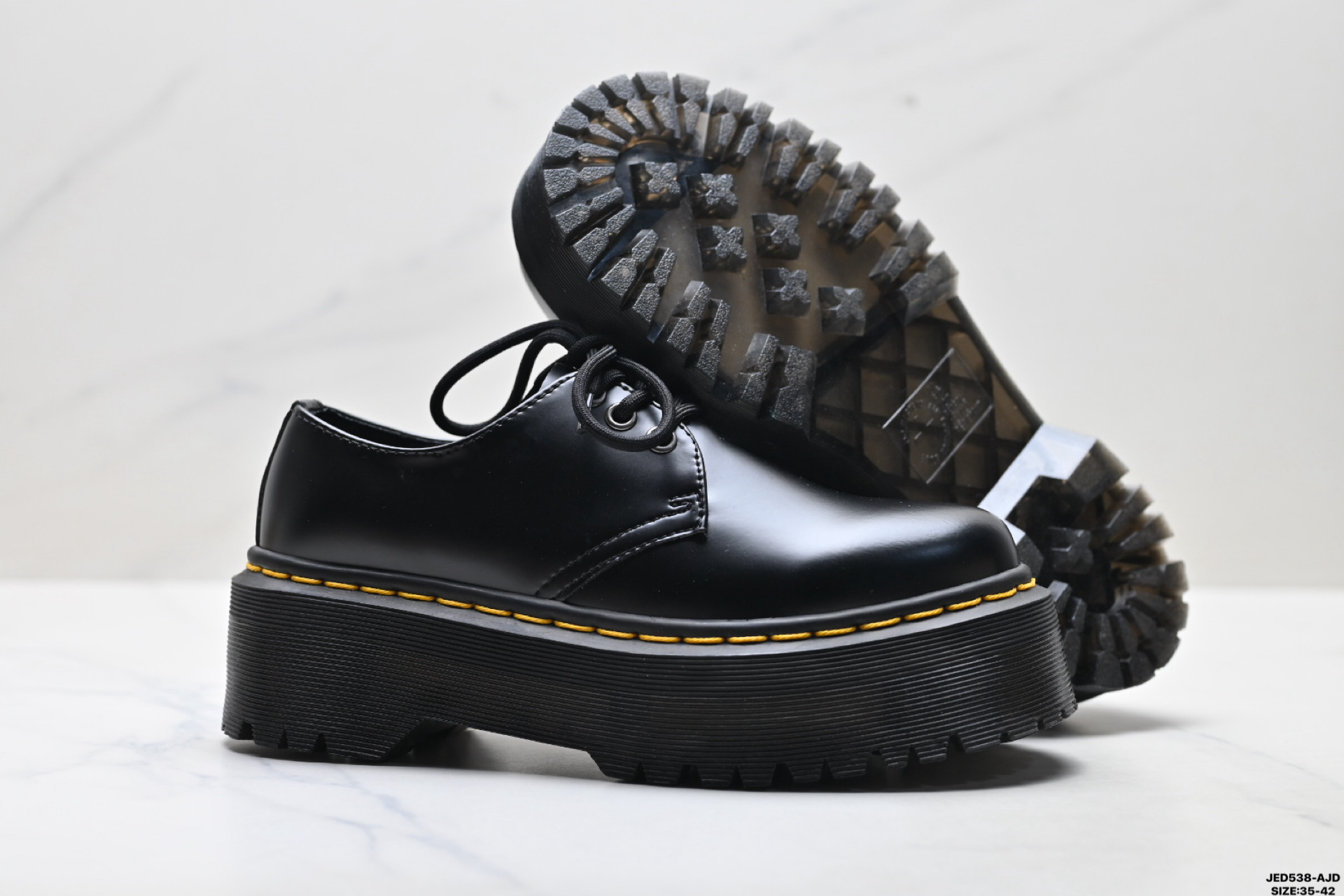 170 Dr.martens马汀博士 Martens 1461 Smooth Leather Platform系列松糕低帮英伦骑士朋克复古机车厚底粗跟 马丁靴