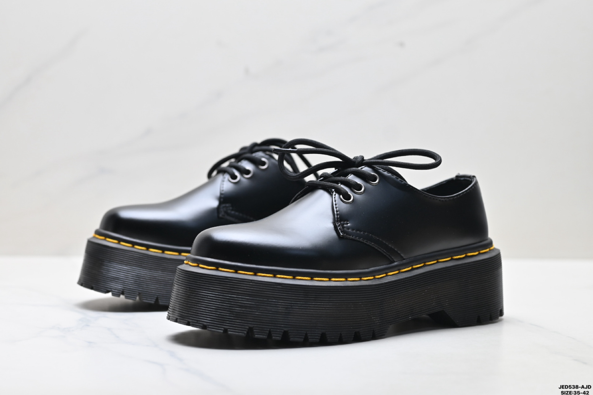 170 Dr.martens马汀博士 Martens 1461 Smooth Leather Platform系列松糕低帮英伦骑士朋克复古机车厚底粗跟 马丁靴
