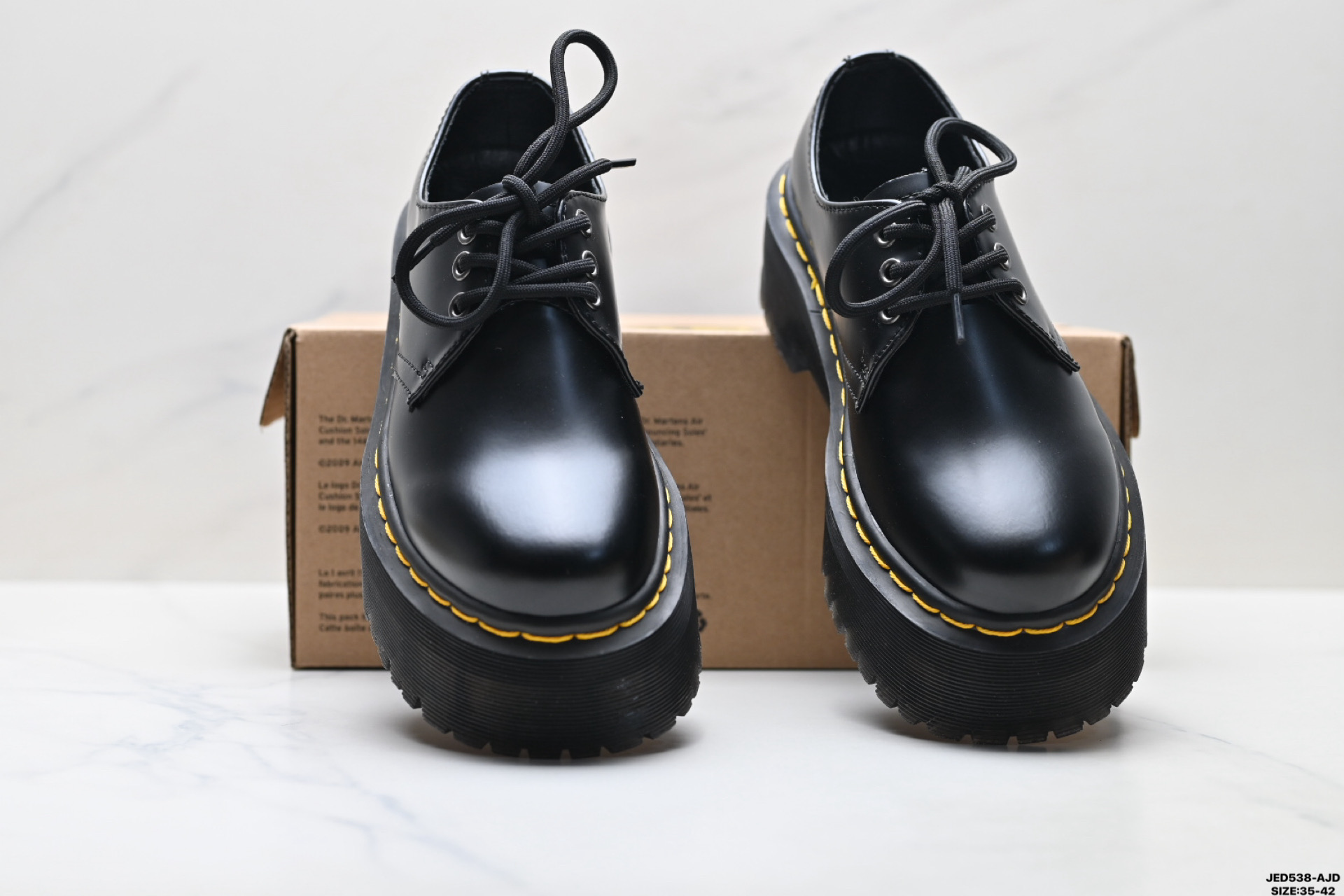 170 Dr.martens马汀博士 Martens 1461 Smooth Leather Platform系列松糕低帮英伦骑士朋克复古机车厚底粗跟 马丁靴