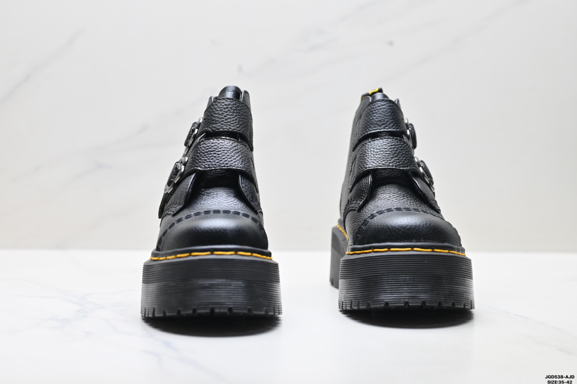 190 Dr.martens马丁 2970系列 皮革粒面 拉链 松糕高帮英伦骑士朋克复古机车厚底粗跟马丁靴