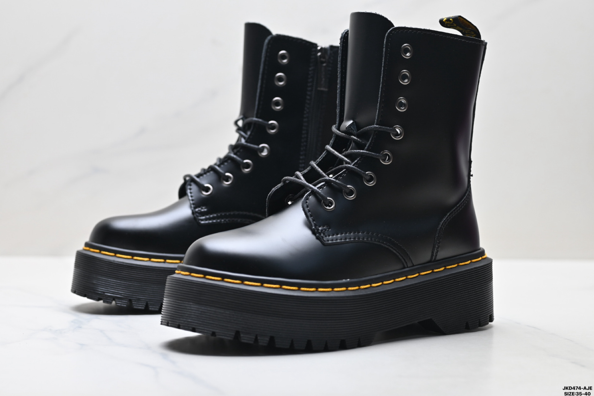 180 Dr.martens马汀博士 Jadon系列 松糕高帮英伦骑士朋克复古机车厚底粗跟 马丁靴 11822002