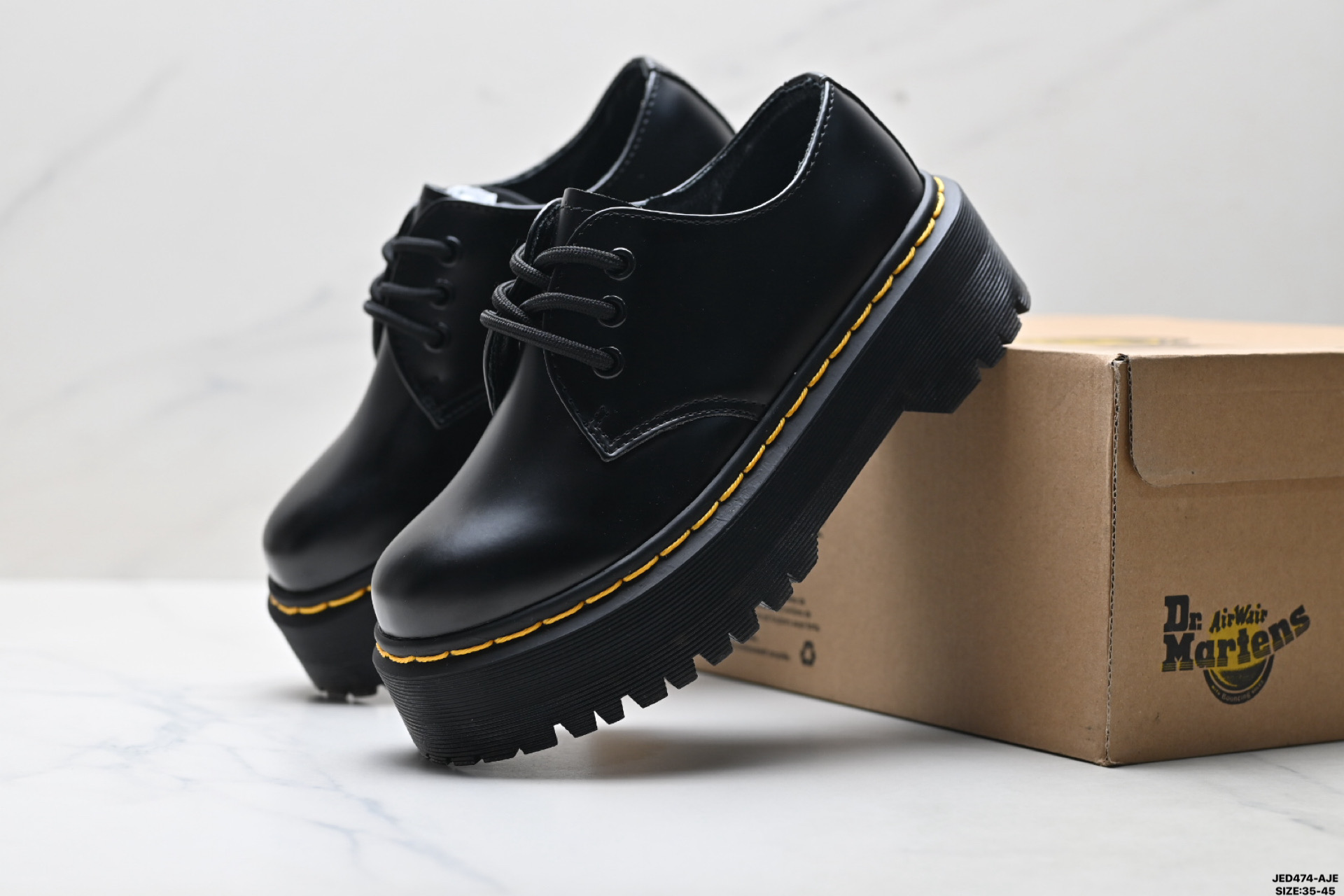 170 Dr.martens马汀博士 Martens 1461 Smooth Leather Platform系列松糕高帮英伦骑士朋克复古机车厚底粗跟 马丁靴 R1182