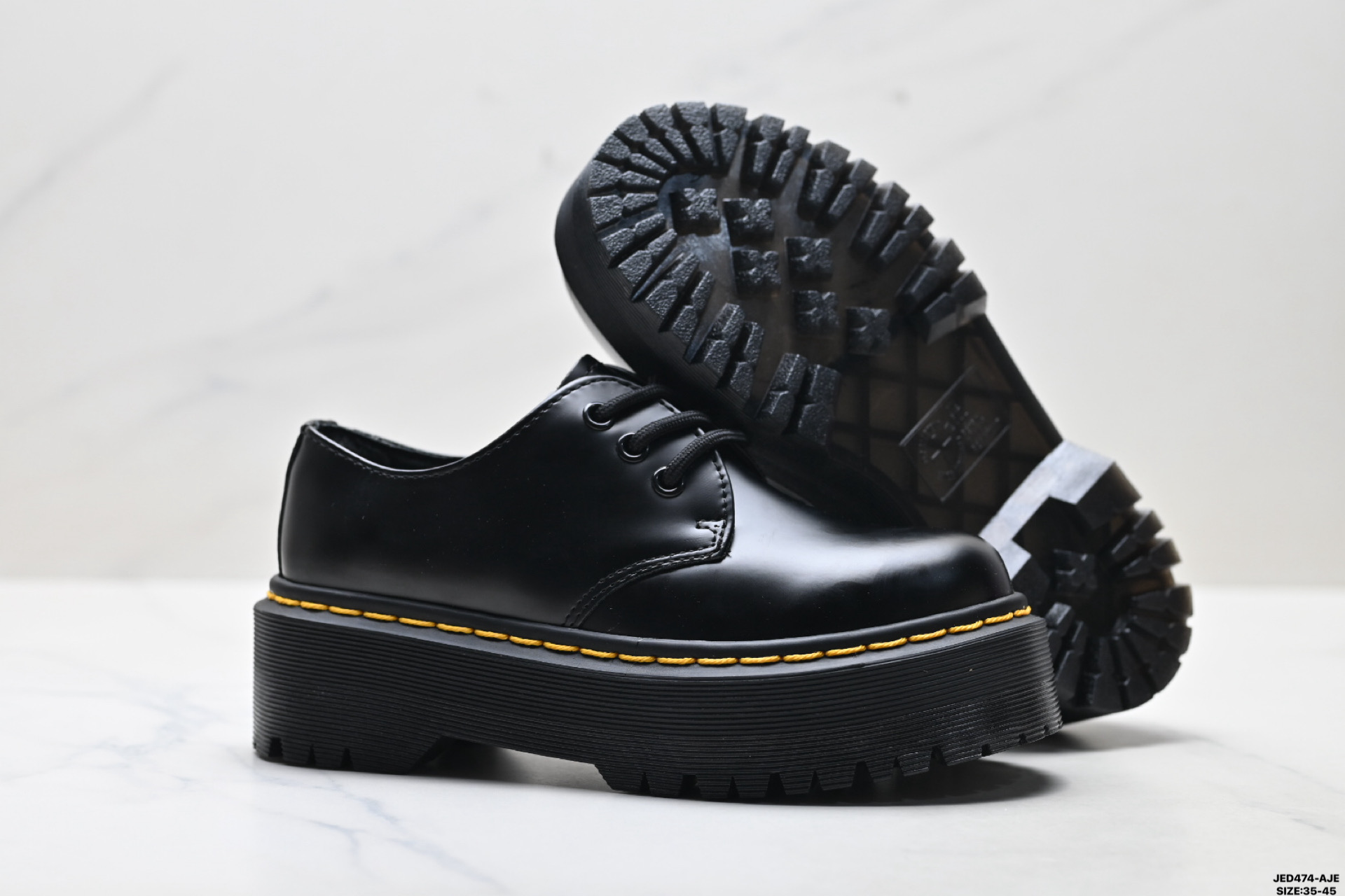 170 Dr.martens马汀博士 Martens 1461 Smooth Leather Platform系列松糕高帮英伦骑士朋克复古机车厚底粗跟 马丁靴 R1182