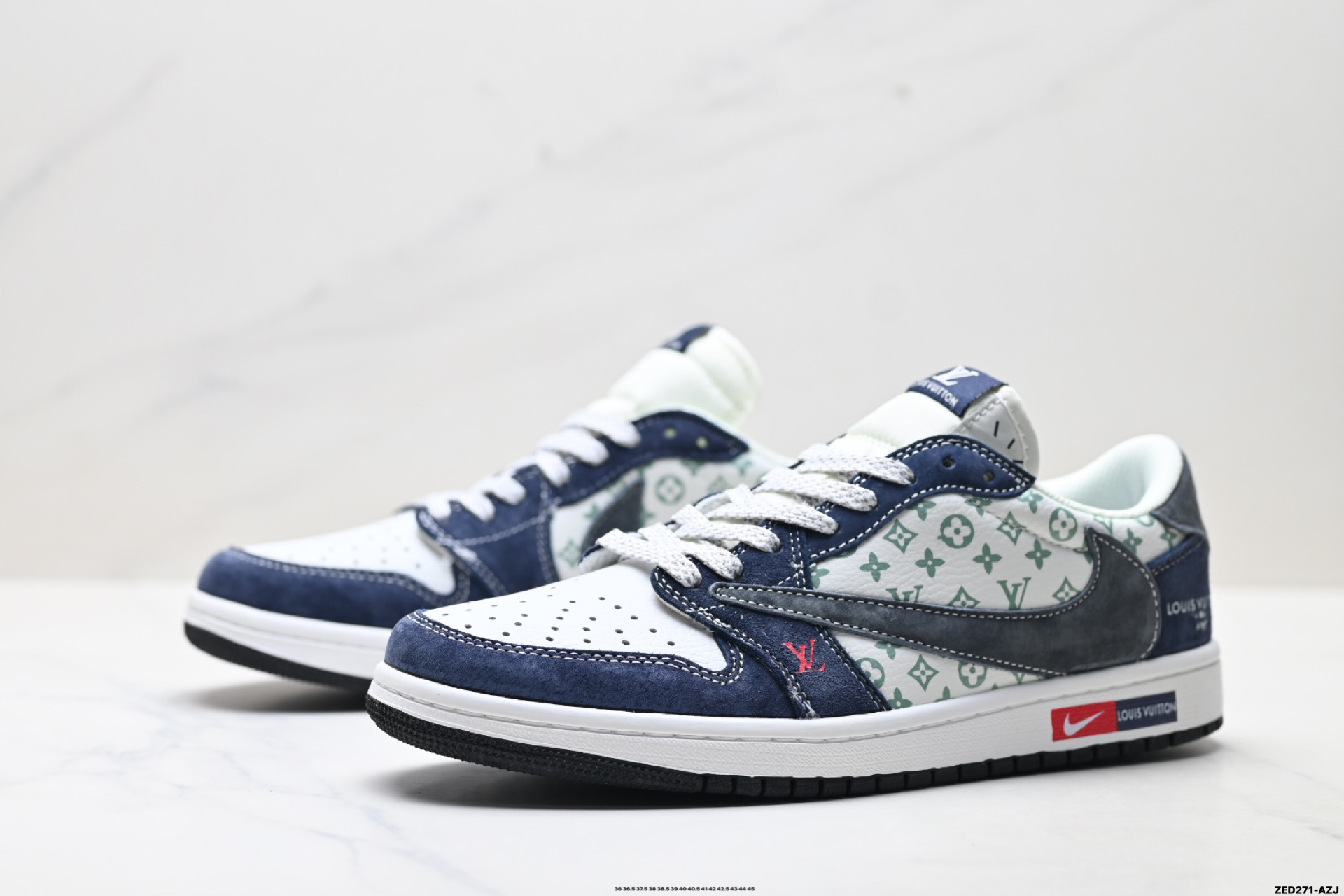 Nike Air Jordan 1 x Travis Scott AJ1倒勾 乔一倒钩 ‘DIY’定制 耐克 低帮文化篮球鞋 BZ5899-034