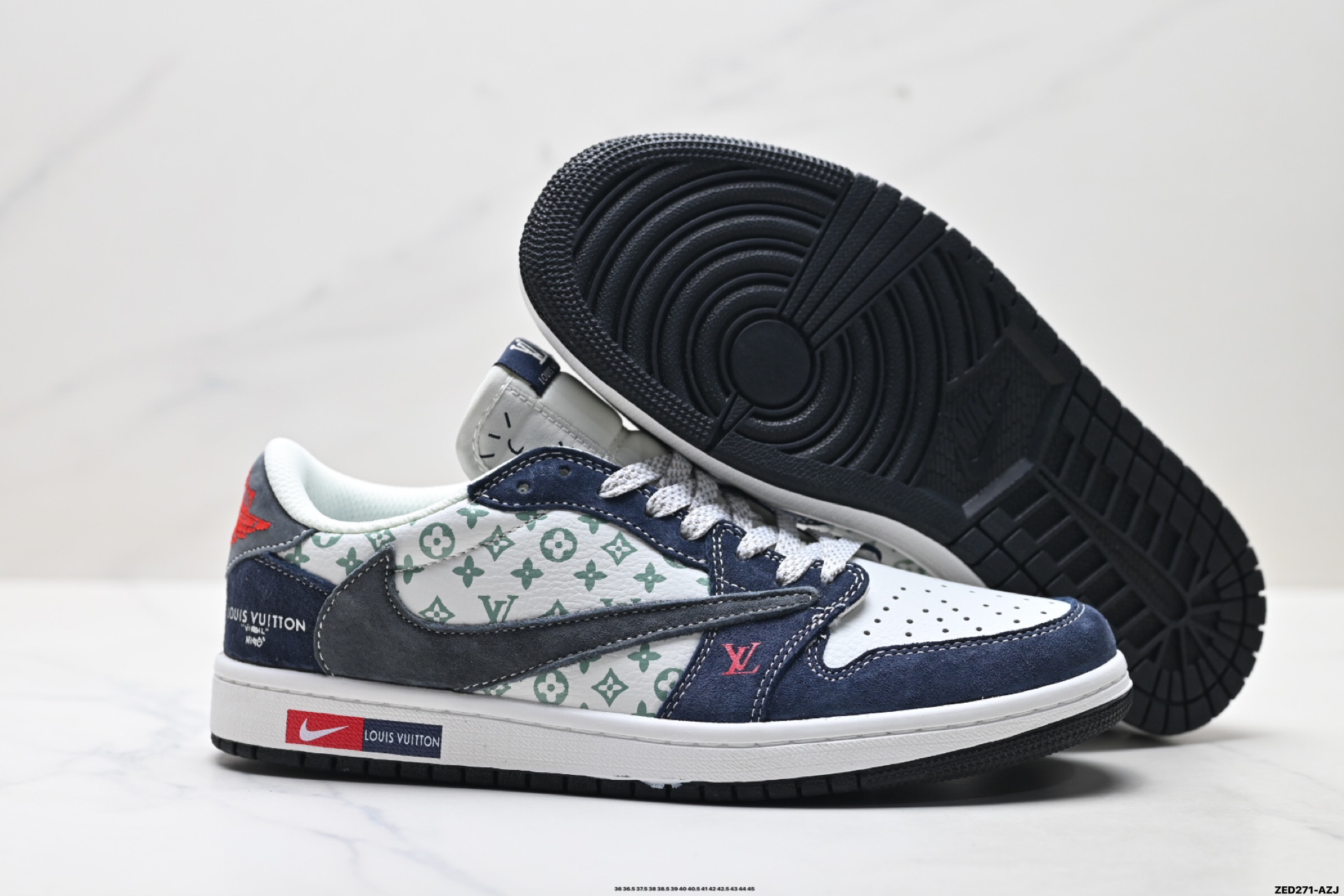 Nike Air Jordan 1 x Travis Scott AJ1倒勾 乔一倒钩 ‘DIY’定制 耐克 低帮文化篮球鞋 BZ5899-034