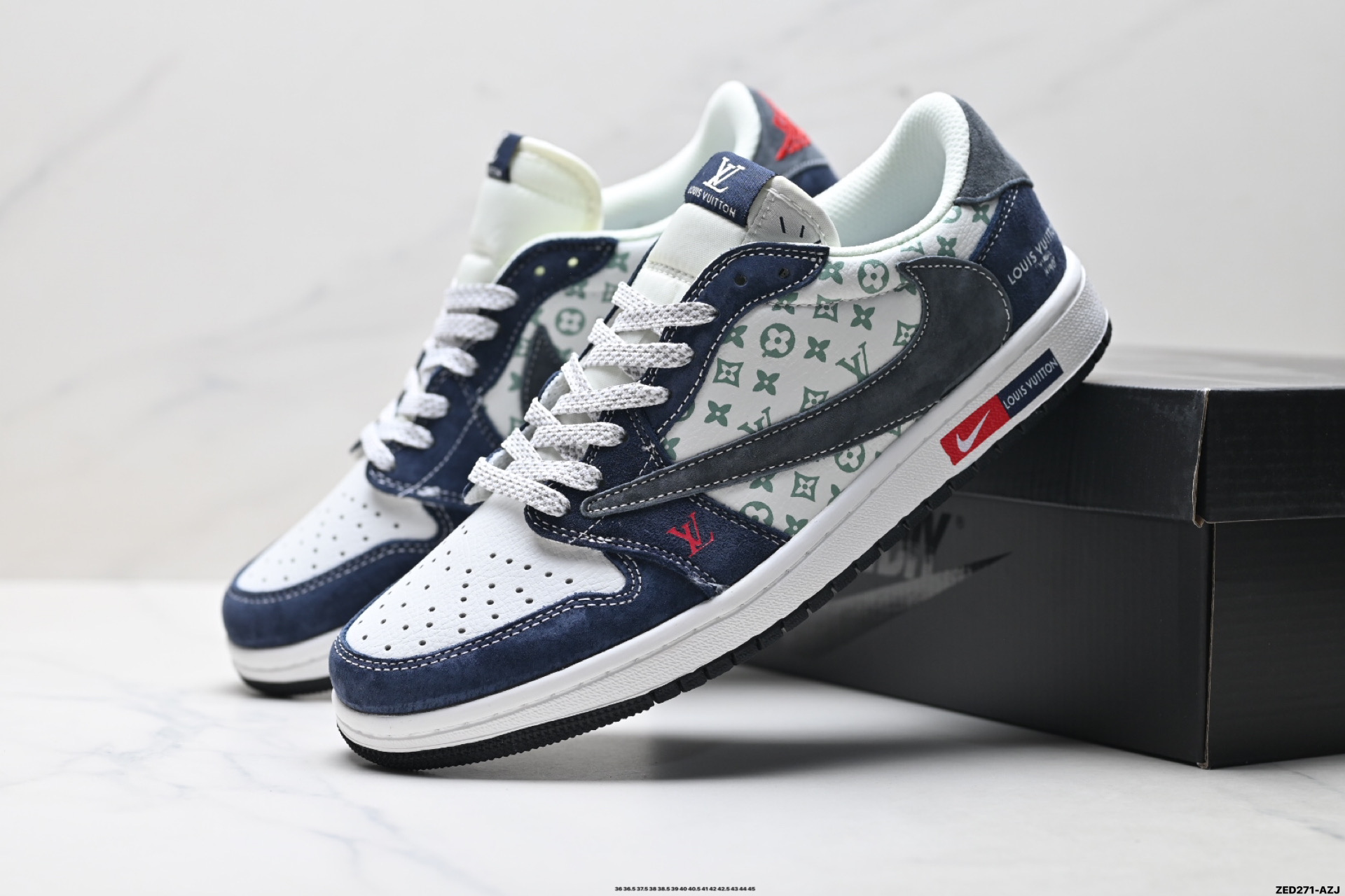 Nike Air Jordan 1 x Travis Scott AJ1倒勾 乔一倒钩 ‘DIY’定制 耐克 低帮文化篮球鞋 BZ5899-034