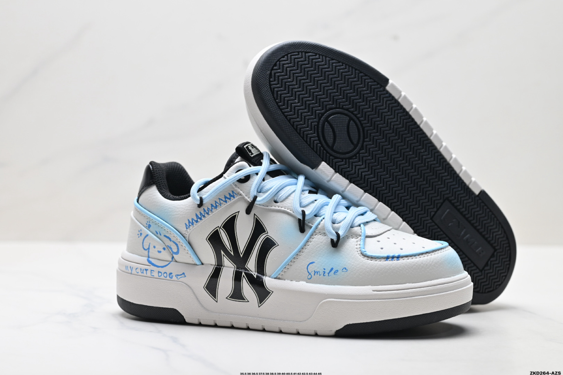 MLB Chunky Liner PU ‘DIY定制’ 简约时尚 百搭 包裹性保暖防滑防水减震 低帮 板鞋 3ASXCA12N