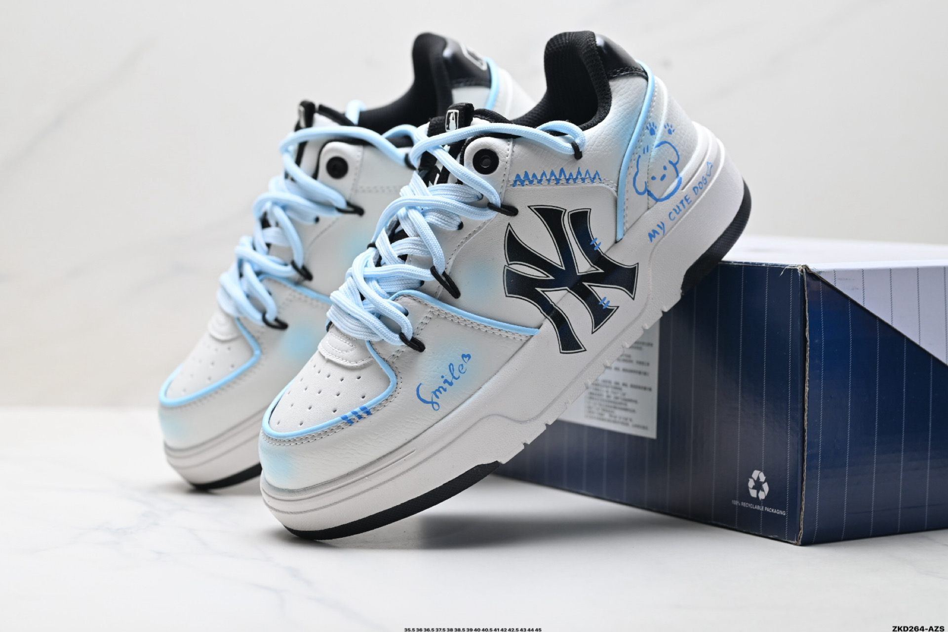 MLB Chunky Liner PU ‘DIY定制’ 简约时尚 百搭 包裹性保暖防滑防水减震 低帮 板鞋 3ASXCA12N