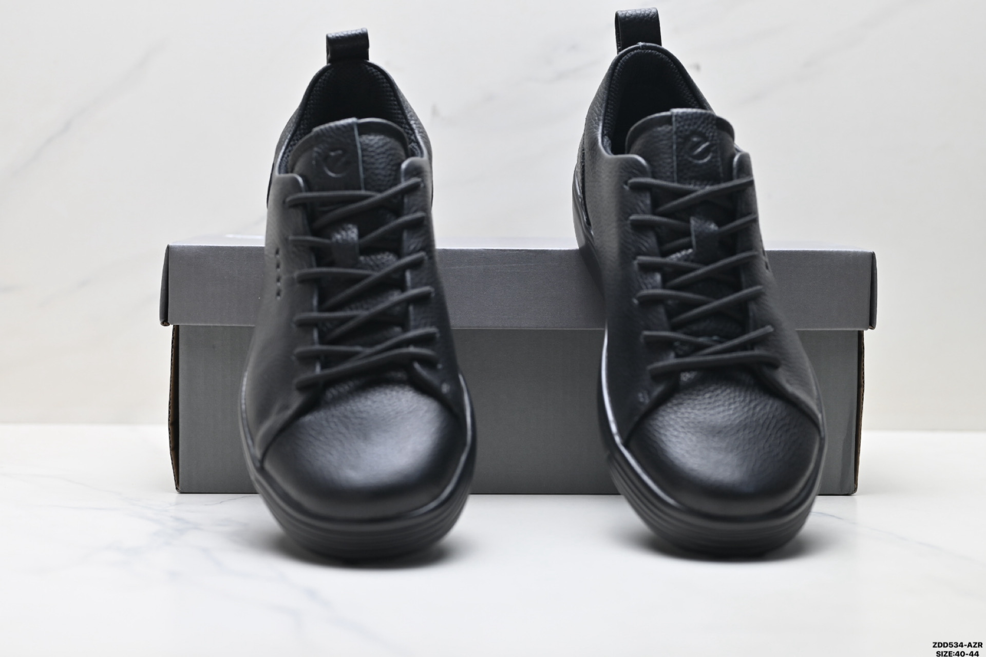 250 Ecco爱步 Soft 7 Lace 头层牛皮 简约商务 真皮磨砂 通勤百搭皮鞋 440504-110