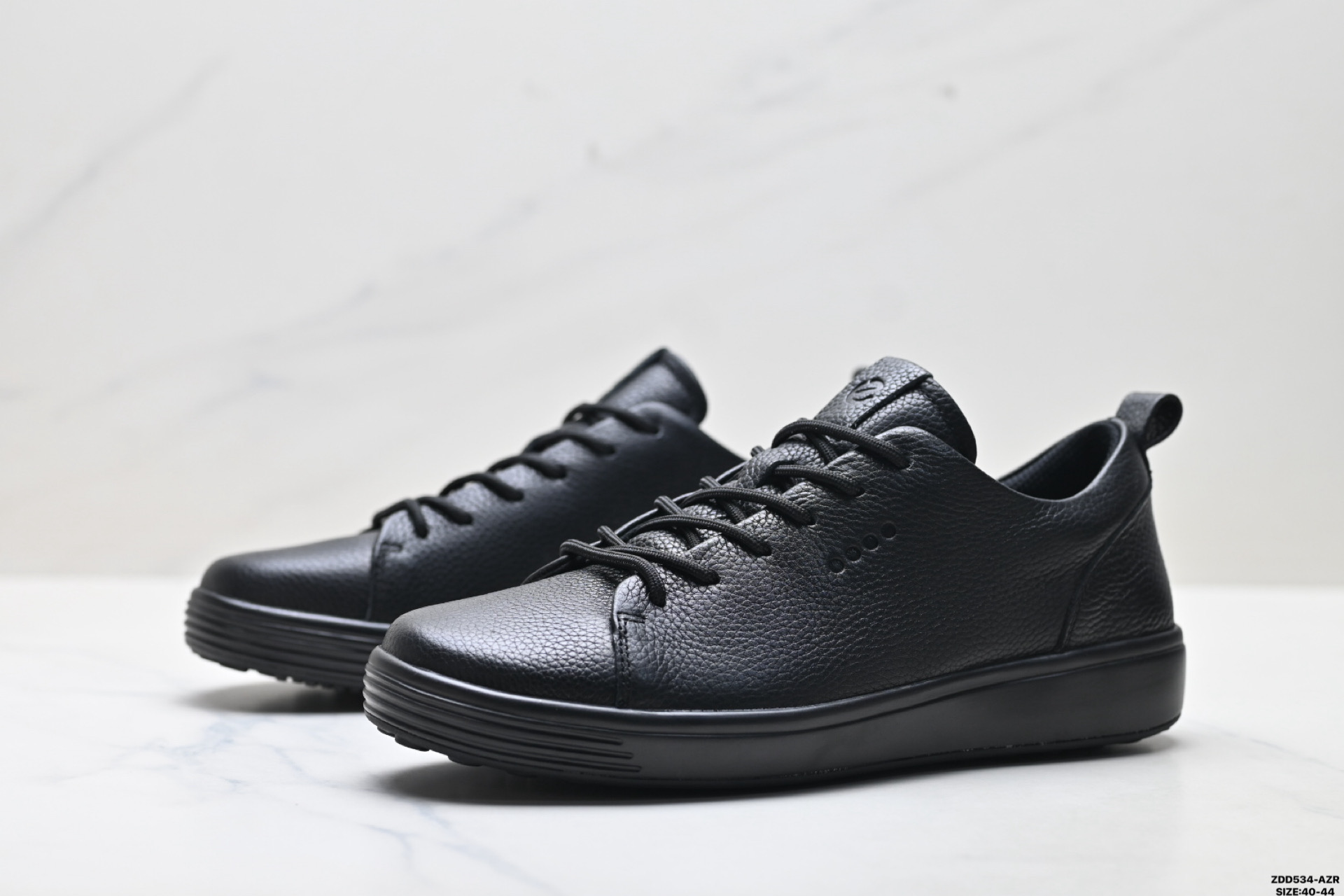 250 Ecco爱步 Soft 7 Lace 头层牛皮 简约商务 真皮磨砂 通勤百搭皮鞋 440504-110