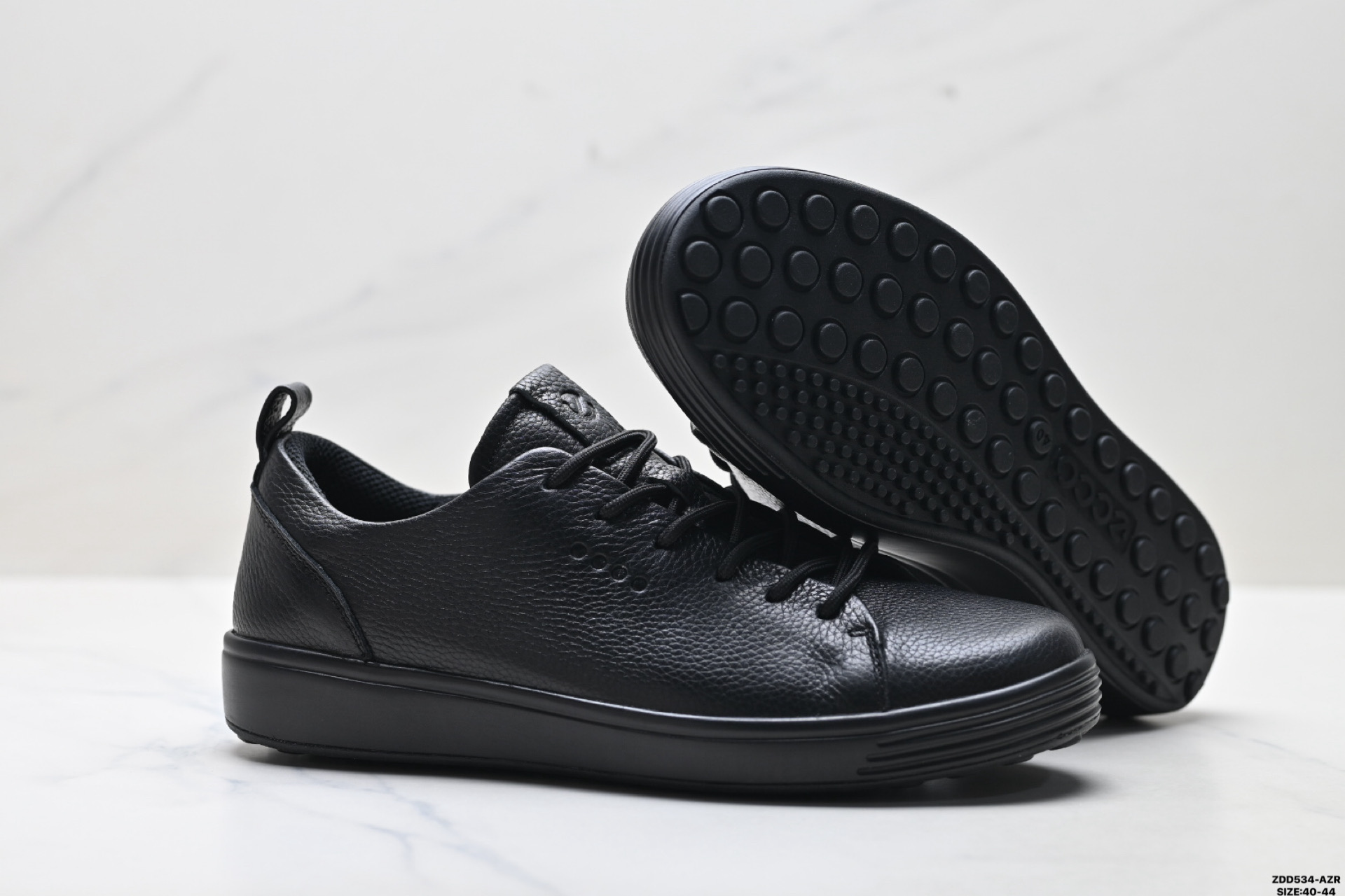 250 Ecco爱步 Soft 7 Lace 头层牛皮 简约商务 真皮磨砂 通勤百搭皮鞋 440504-110