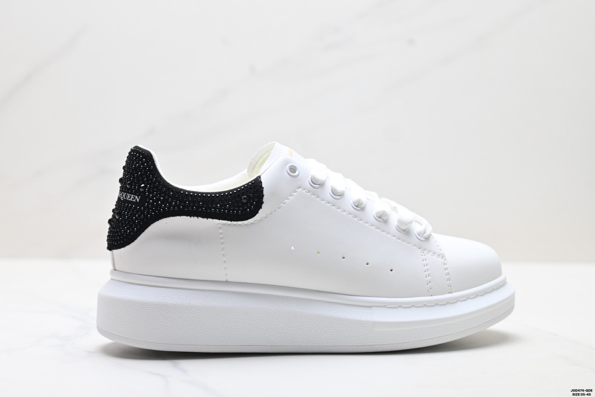 💰170 公司级✅意大利高奢品牌Alexander McQueen亚历山大·麦昆 Sole Leather Sneakers低帮时装厚底休闲运动小白鞋 尺码:35-45 ID:JGD474-QDE