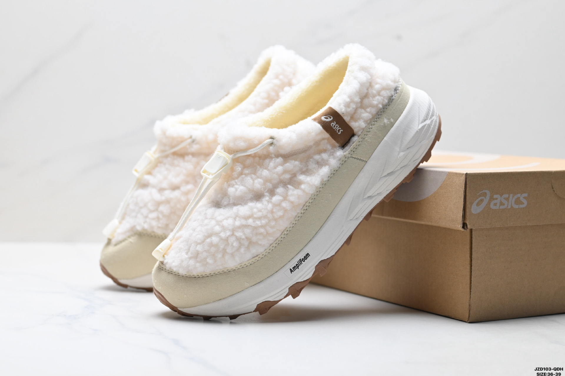 Asics Gel-Sonoma WT 亚瑟士 泰迪毛毛拖 时尚复古 一脚蹬减震 保暖休闲鞋 1203B036-100