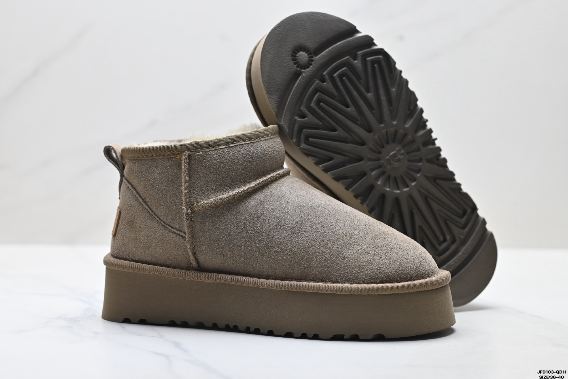 190 UGG CLASSIC ULTRA MINI PLATFORM 轻便舒适 麂皮 中帮保暖雪地靴 1135093